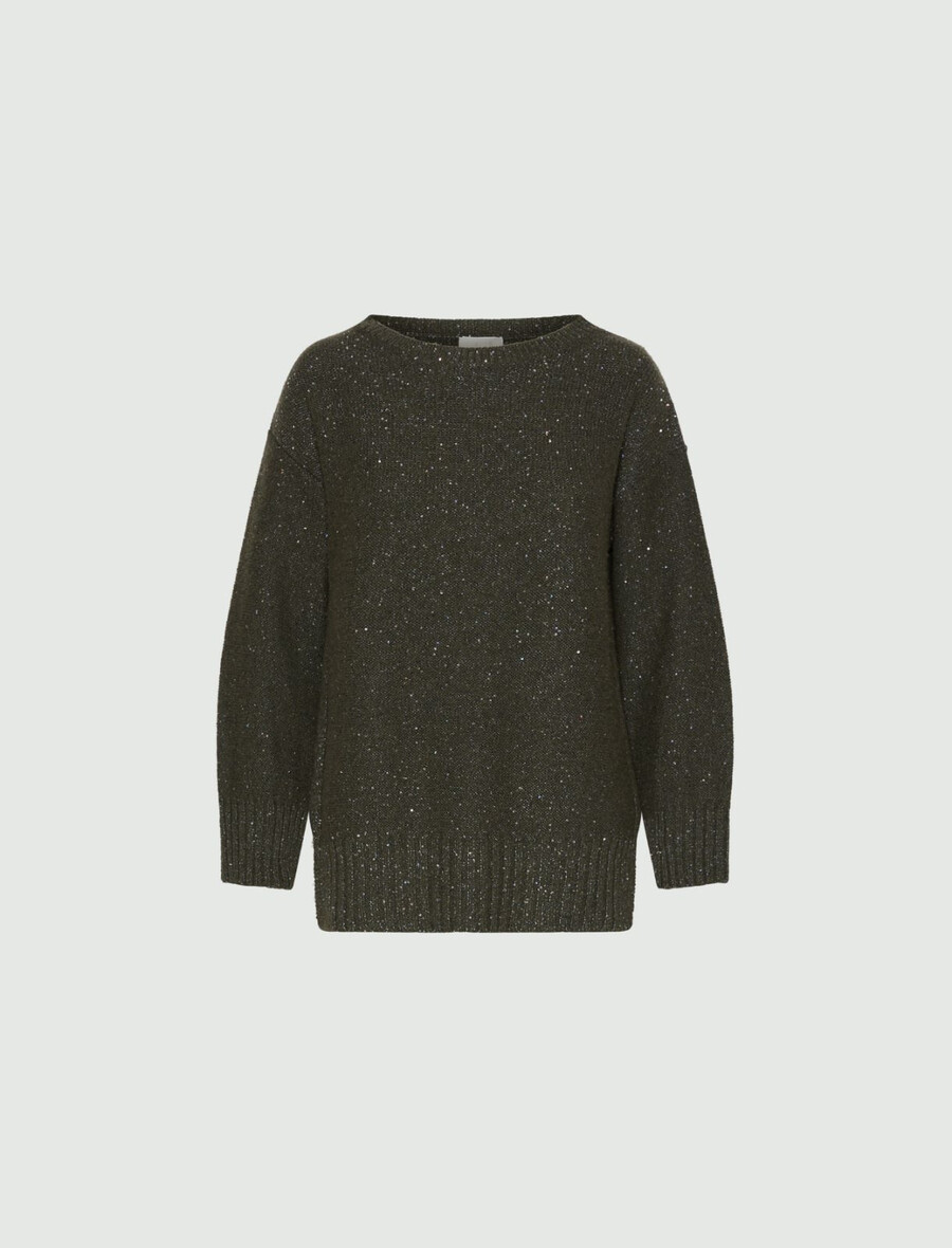 gerade geschnittener pullover aus kaschmirmischung – oliv
