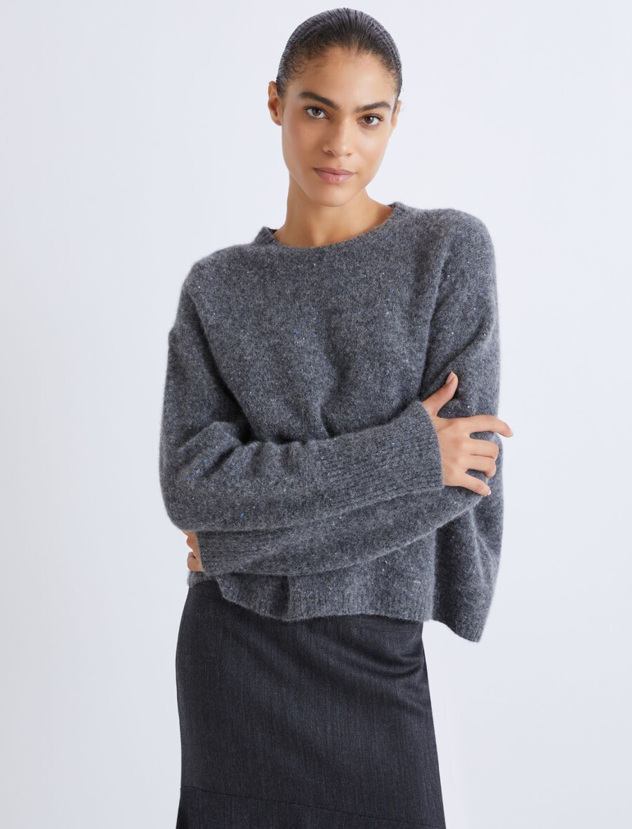 knop garnpullover - grau