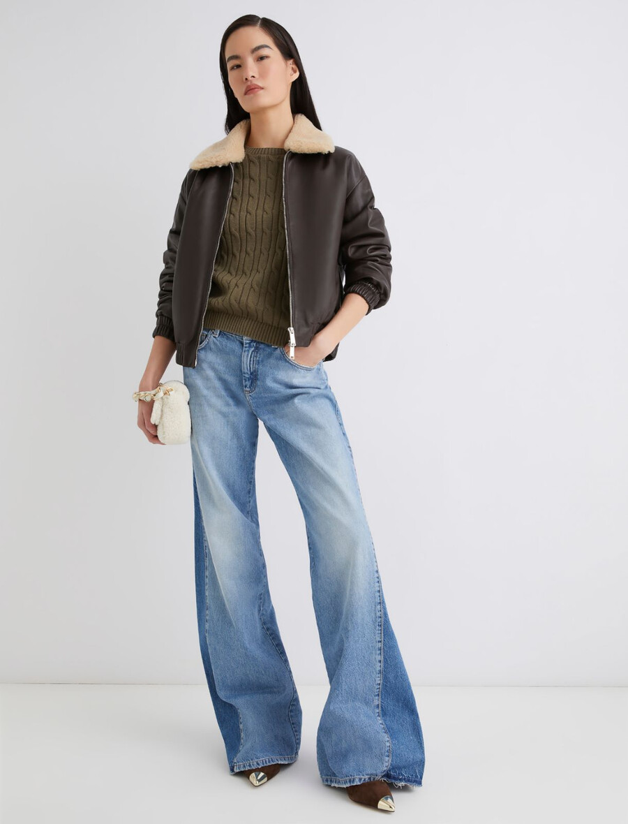 zopfstrickpullover - kaki