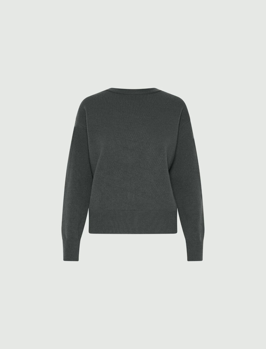 pullover mit nackenausschnitt – olive