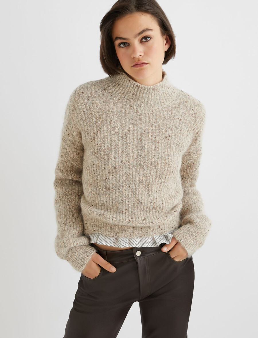 pullover aus mohair und alpaka – elfenbein