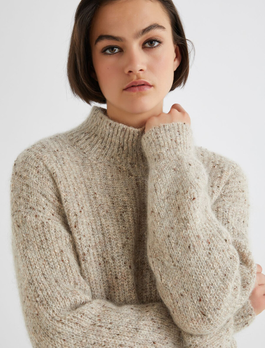 pullover aus mohair und alpaka – elfenbein