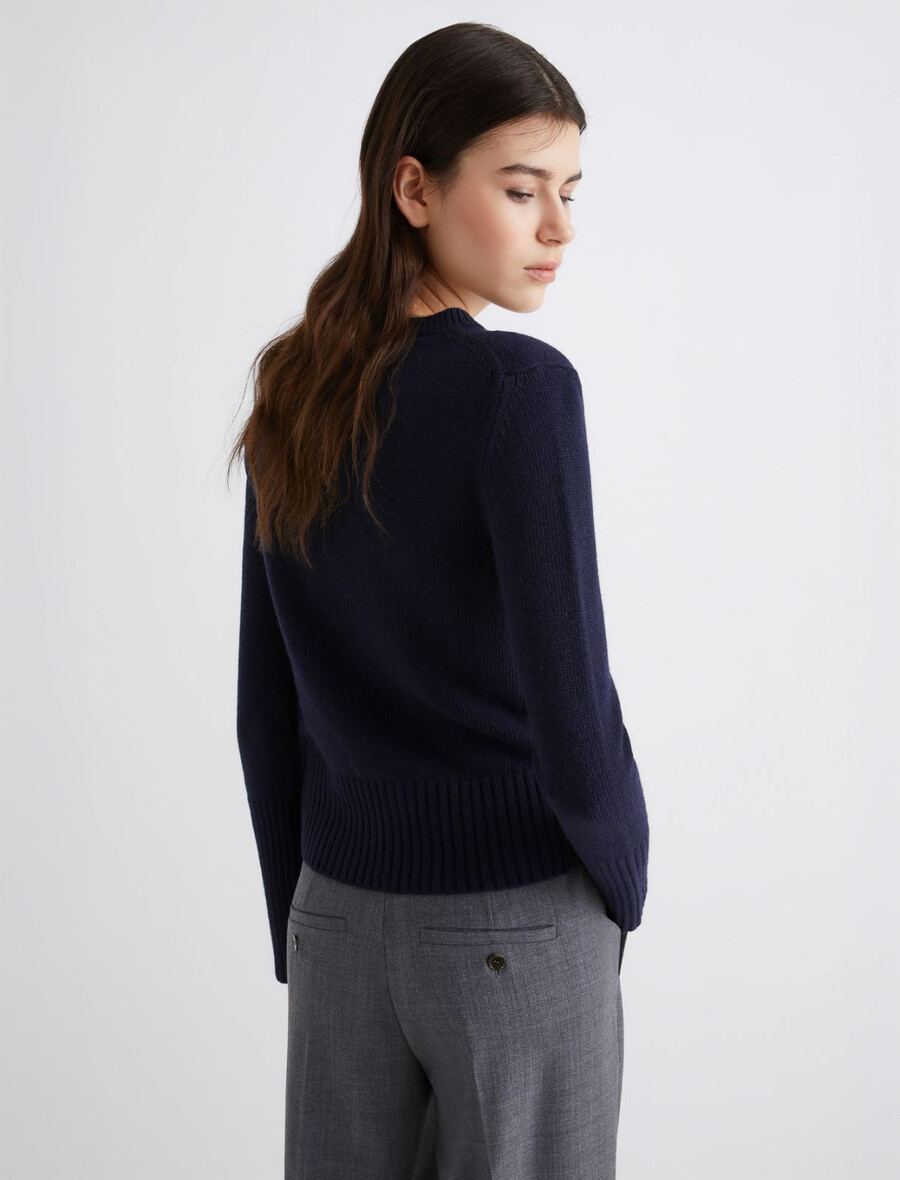 pullover aus kaschmir- und viskosemischung – marineblau