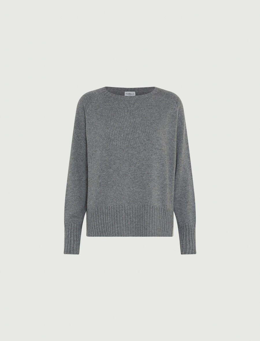 oversized-pullover aus kaschmirmischung – mittelgrau