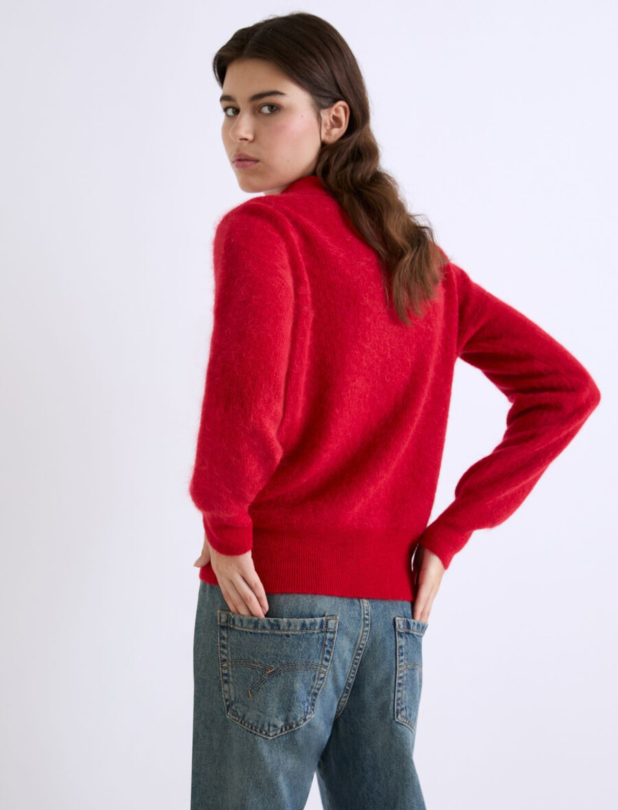 poloshirt aus alpaka-mischgewebe – rot