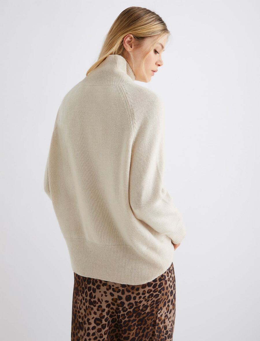 oversize-pullover aus wolle und kaschmir – elfenbein