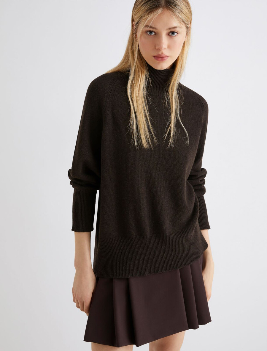 oversize-pullover aus wolle und kaschmir – braun