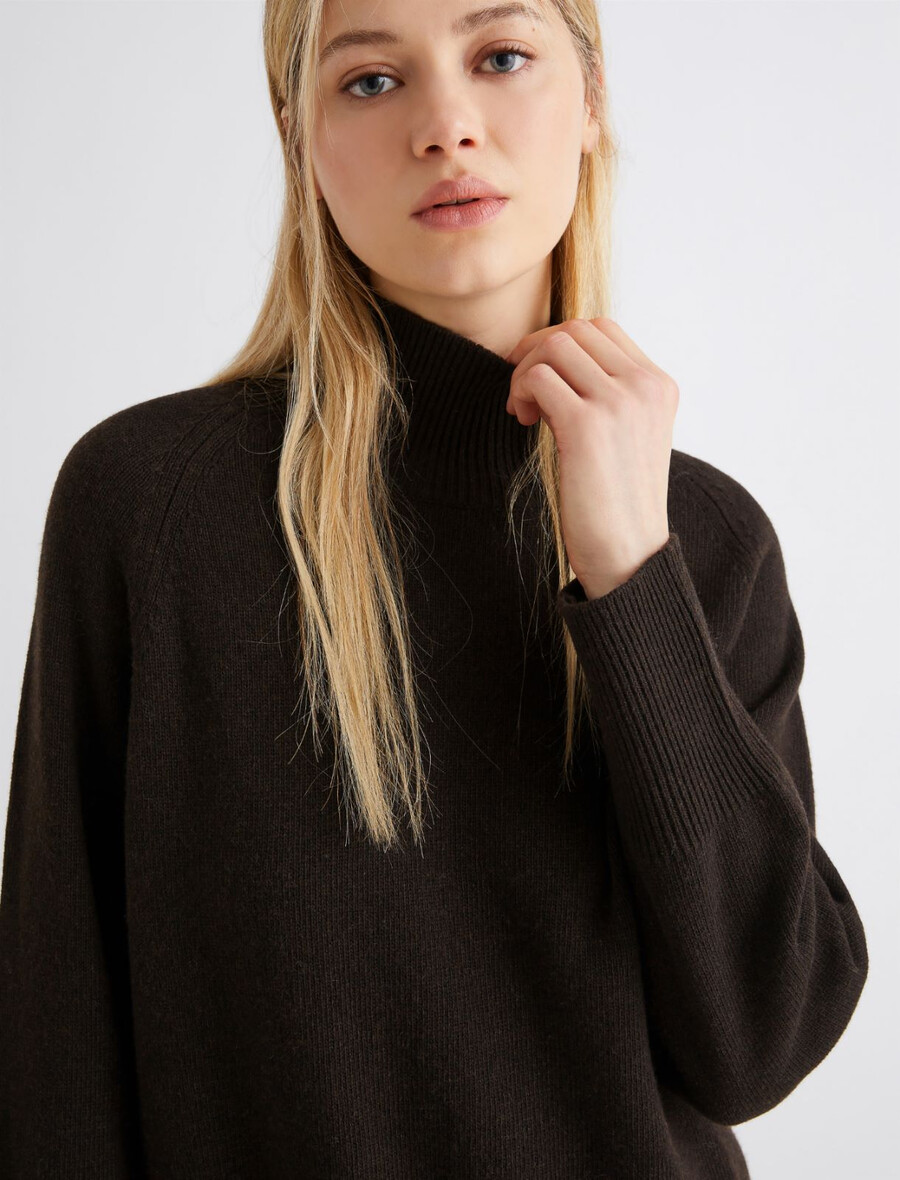 oversize-pullover aus wolle und kaschmir – braun