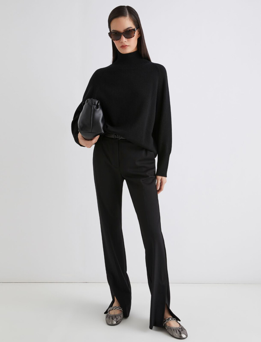 oversize-pullover aus wolle und kaschmir – schwarz