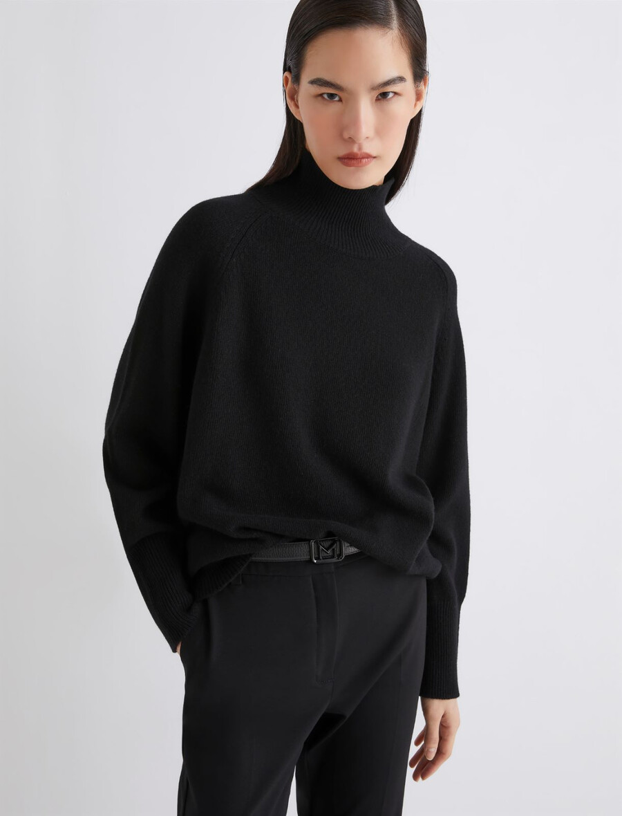 oversize-pullover aus wolle und kaschmir – schwarz