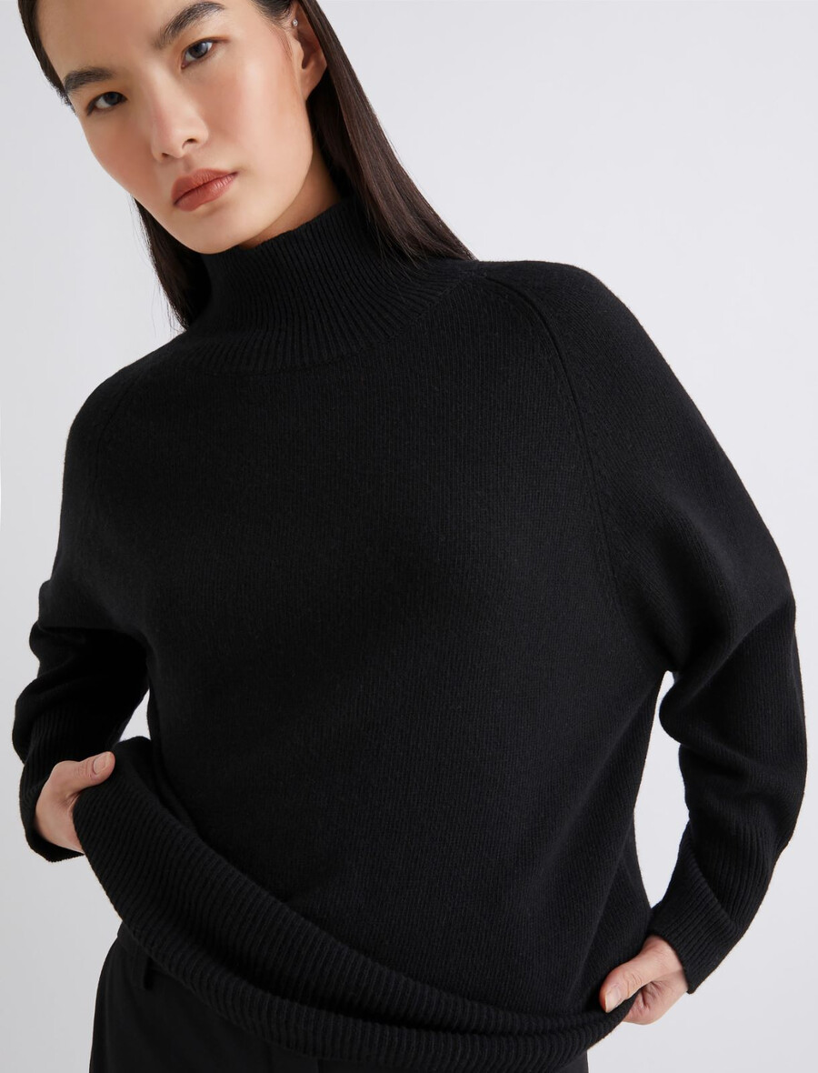 oversize-pullover aus wolle und kaschmir – schwarz