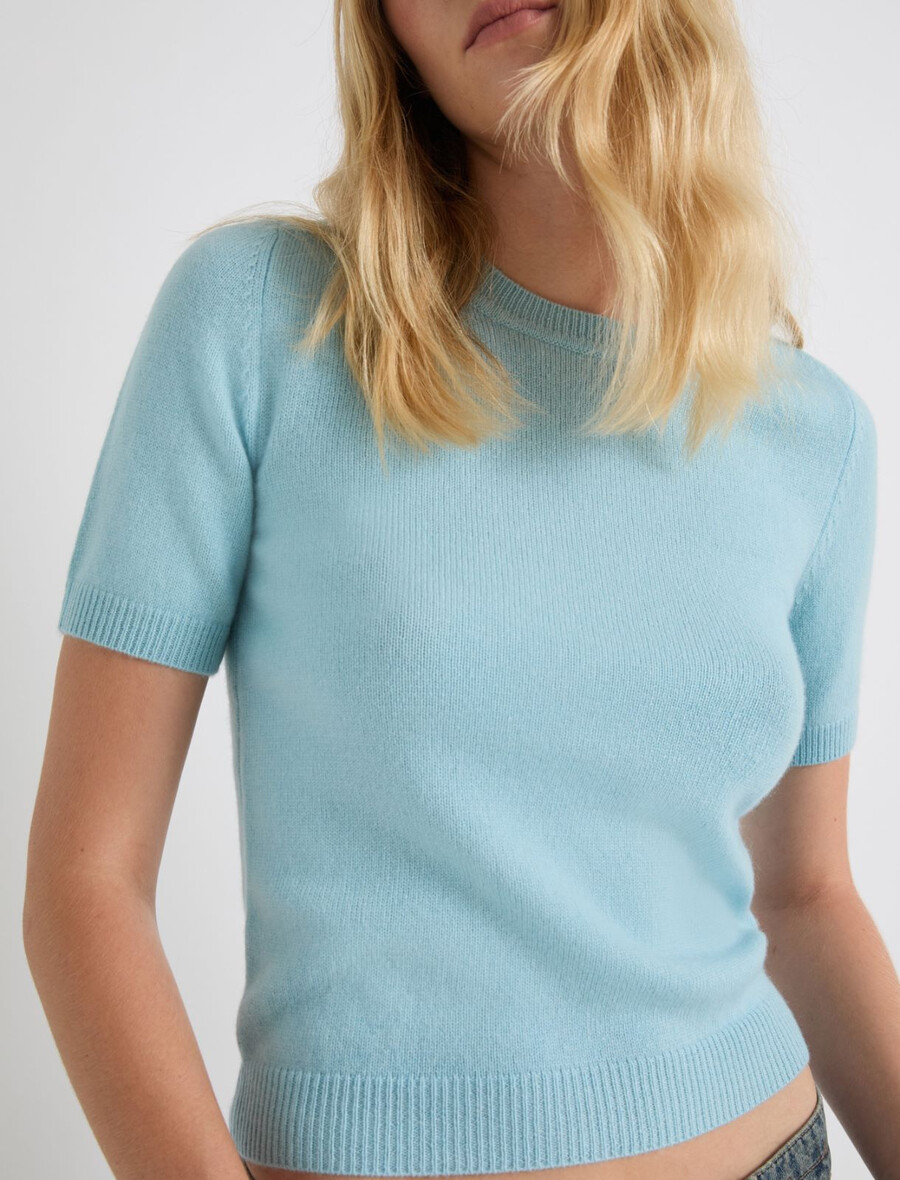 t-shirt aus wolle und kaschmir - wasser
