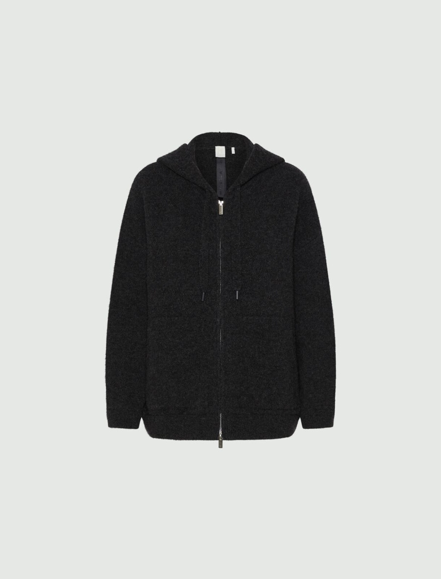 sweatshirt aus reiner wolle – dunkelgrau