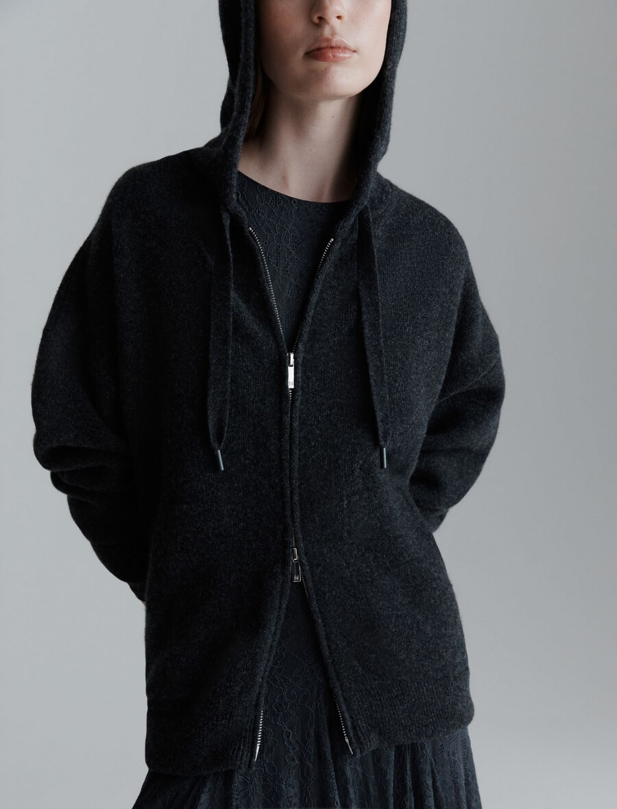 sweatshirt aus reiner wolle – dunkelgrau