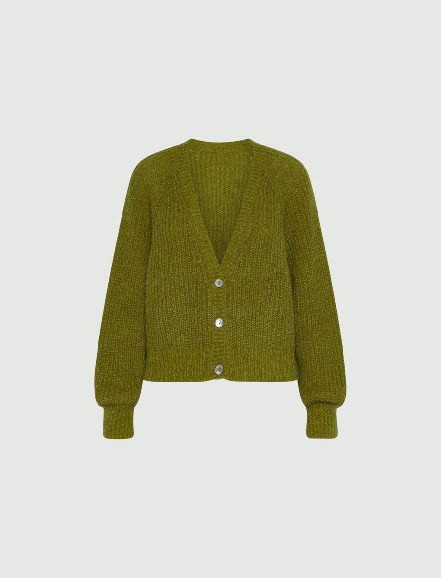 strickjacke aus alpaka-mischgewebe – apfelgrÜn