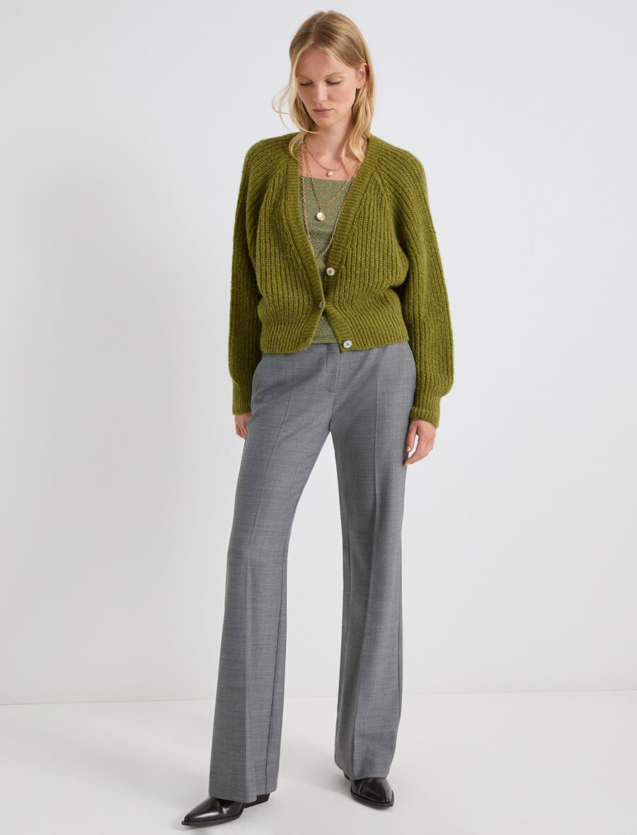 strickjacke aus alpaka-mischgewebe – apfelgrÜn