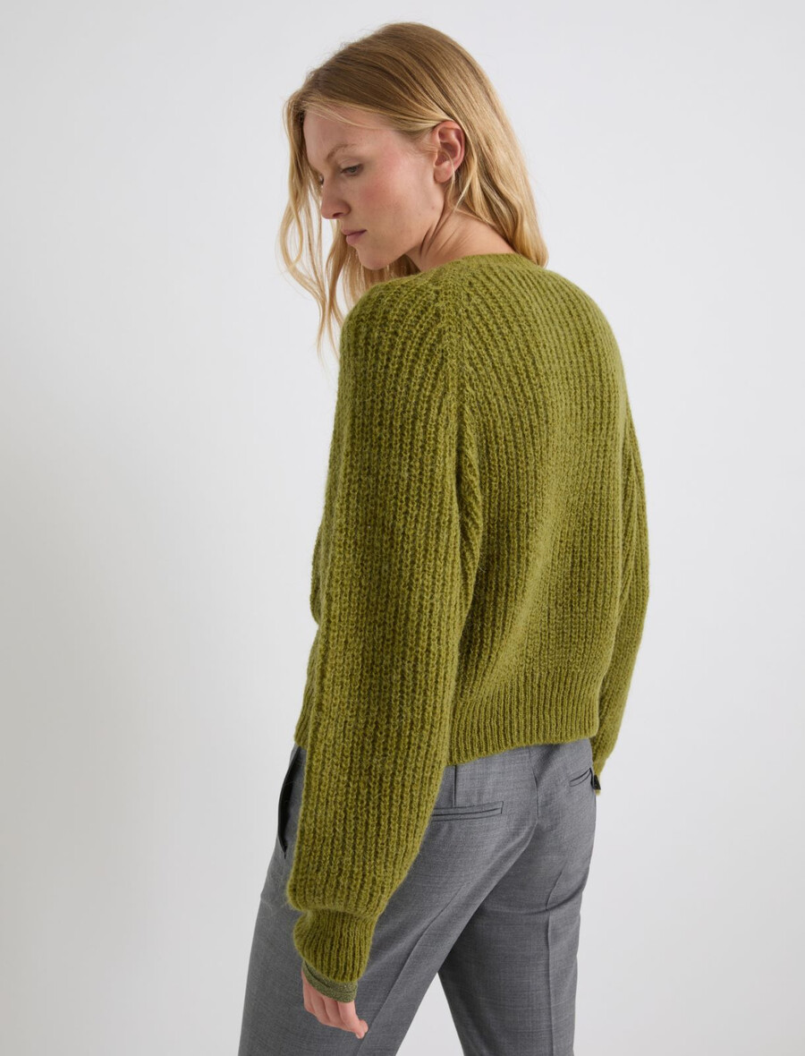 strickjacke aus alpaka-mischgewebe – apfelgrÜn