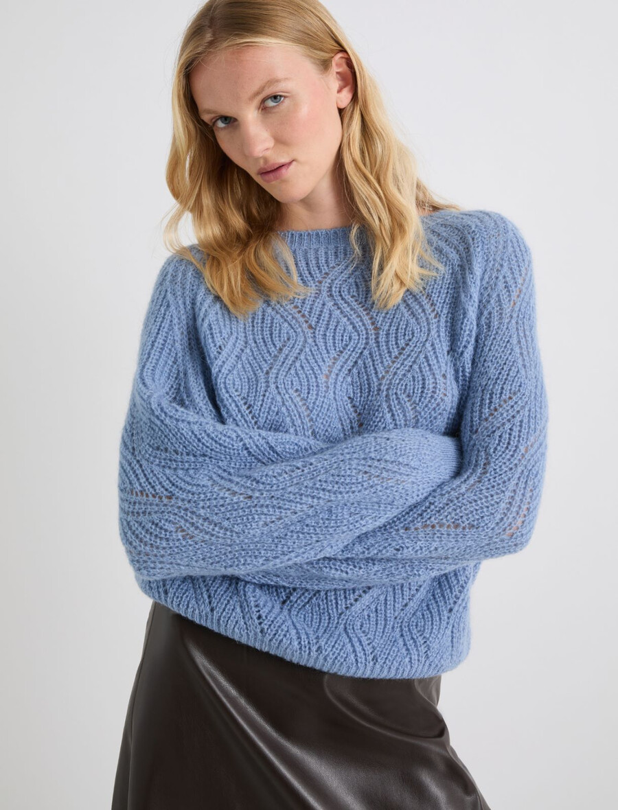 alpaka-mischpullover – hellblau