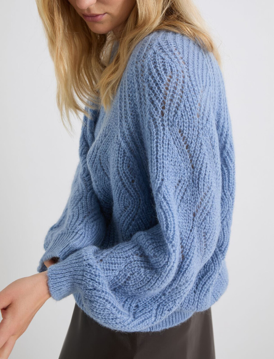 alpaka-mischpullover – hellblau