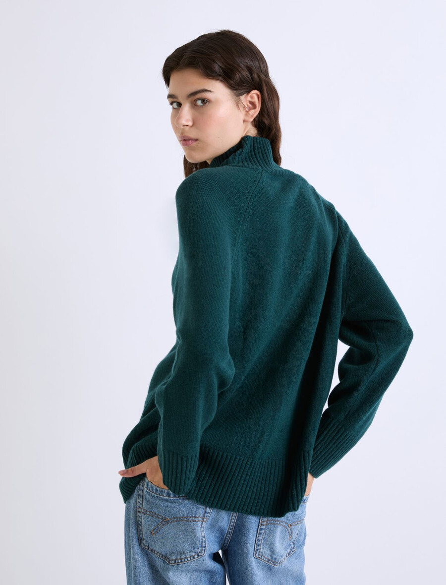 oversized superfein-merinopullover - grÜn