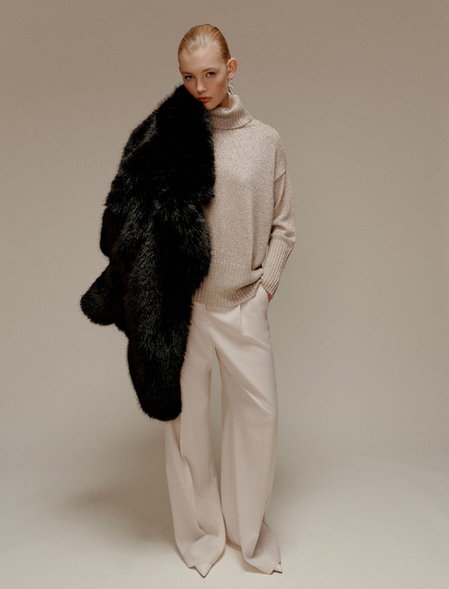 Übergroßer pullover mit lurex-verzierungen - buck