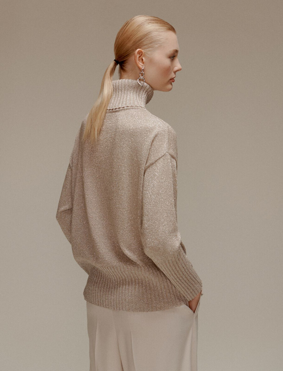 Übergroßer pullover mit lurex-verzierungen - buck