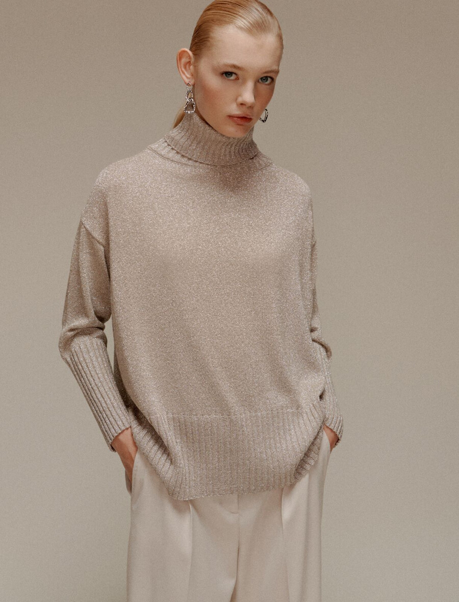Übergroßer pullover mit lurex-verzierungen - buck