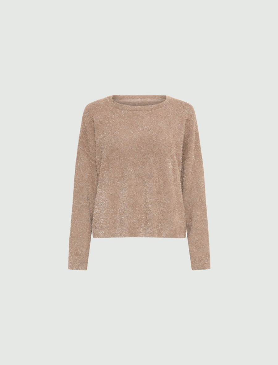 pullover in gerader passform – cognac