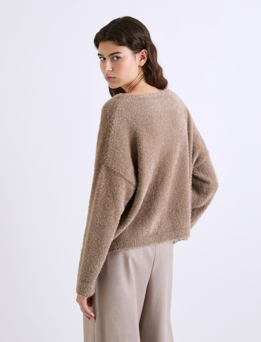 pullover in gerader passform – cognac