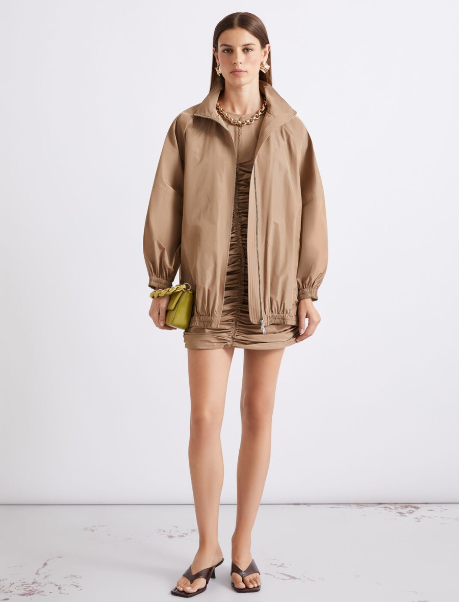 technischer taftparka - turtledove