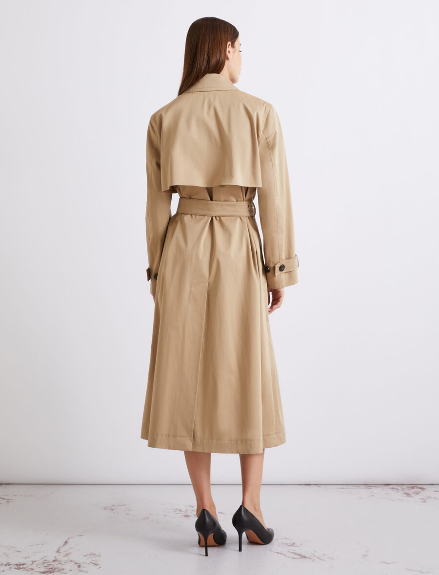 trenchcoat aus baumwollsatin – natur