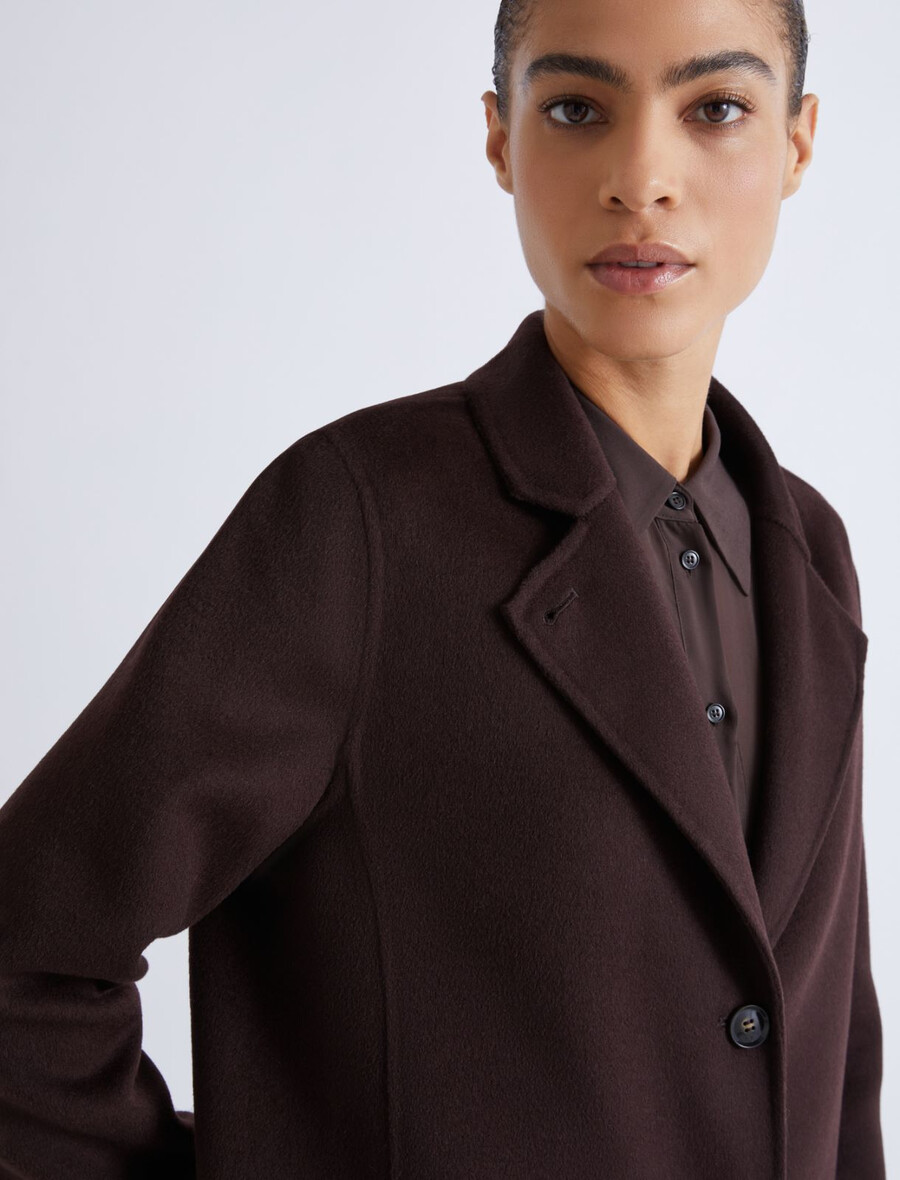 doppelseitige schwere jacke aus reiner wolle - braun