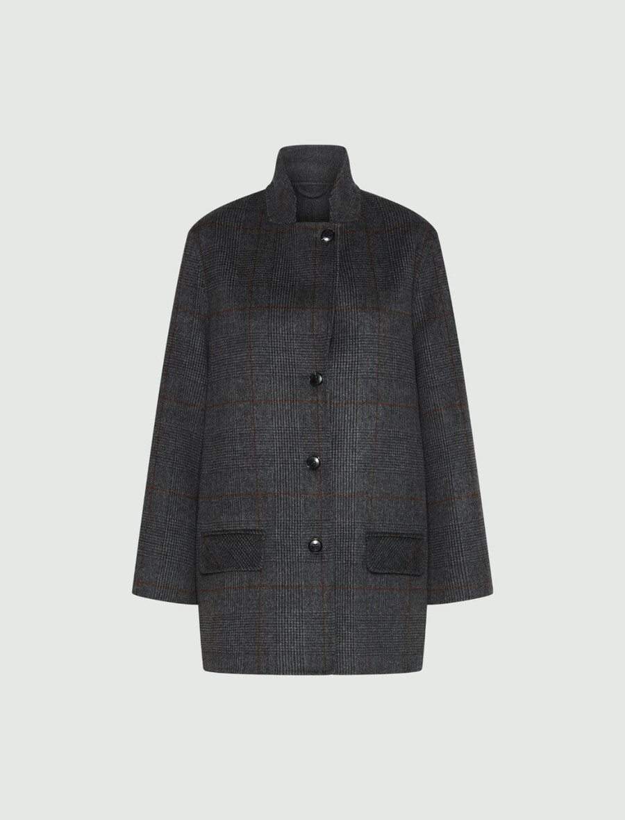 doppelseitige schwere jacke aus reiner wolle - grau