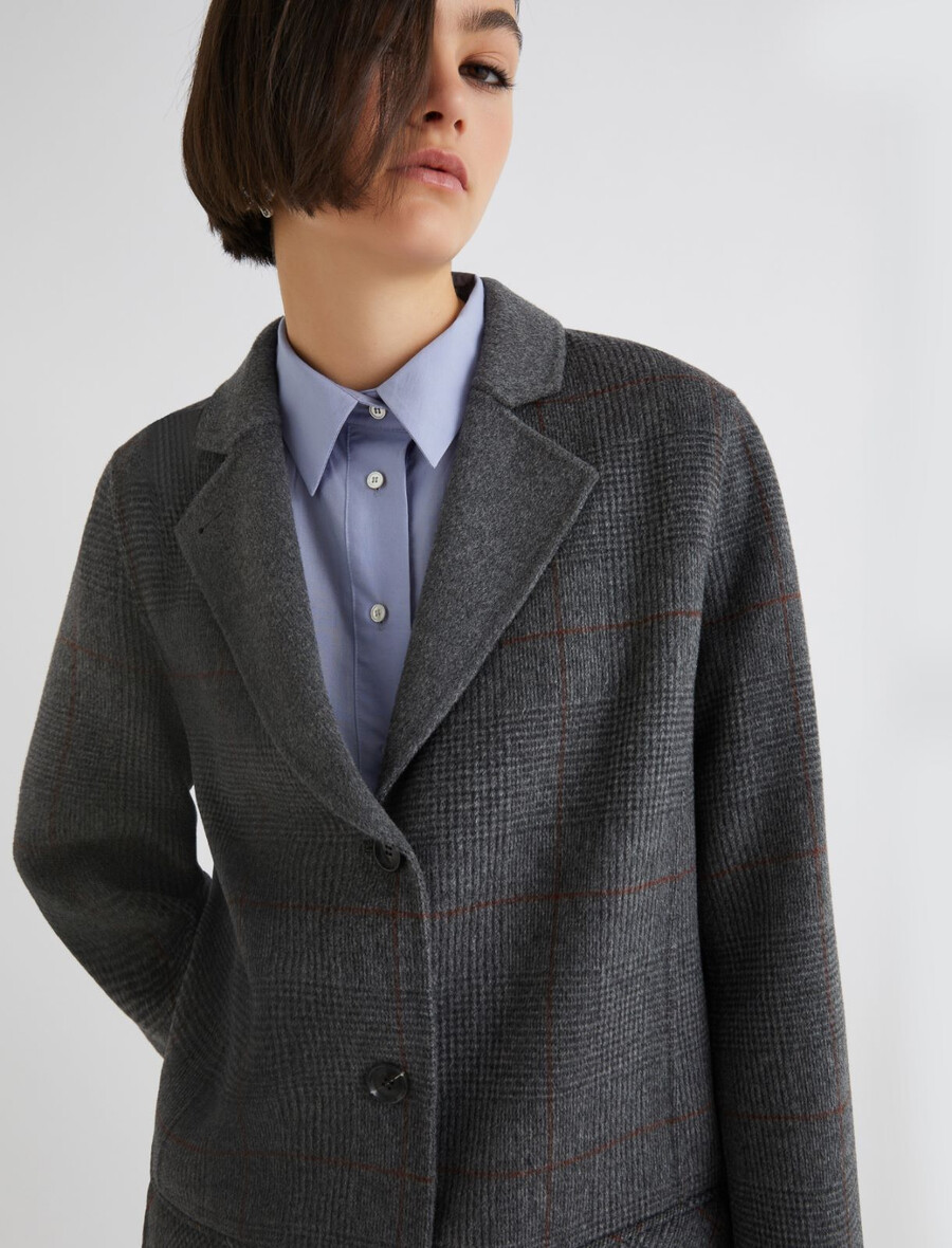 doppelseitige schwere jacke aus reiner wolle - grau