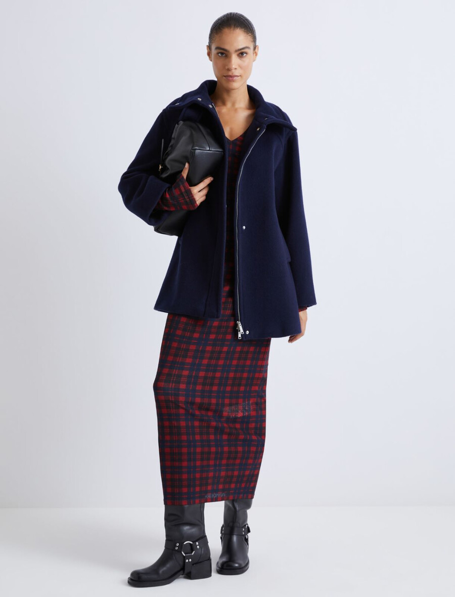 ausgestellte schwere jacke - marineblau