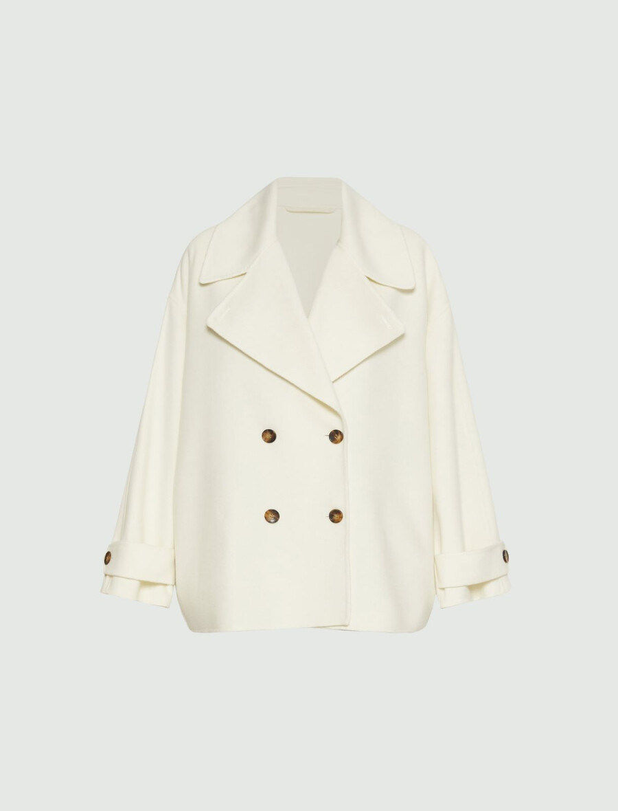 schwere wolljacke - weiss