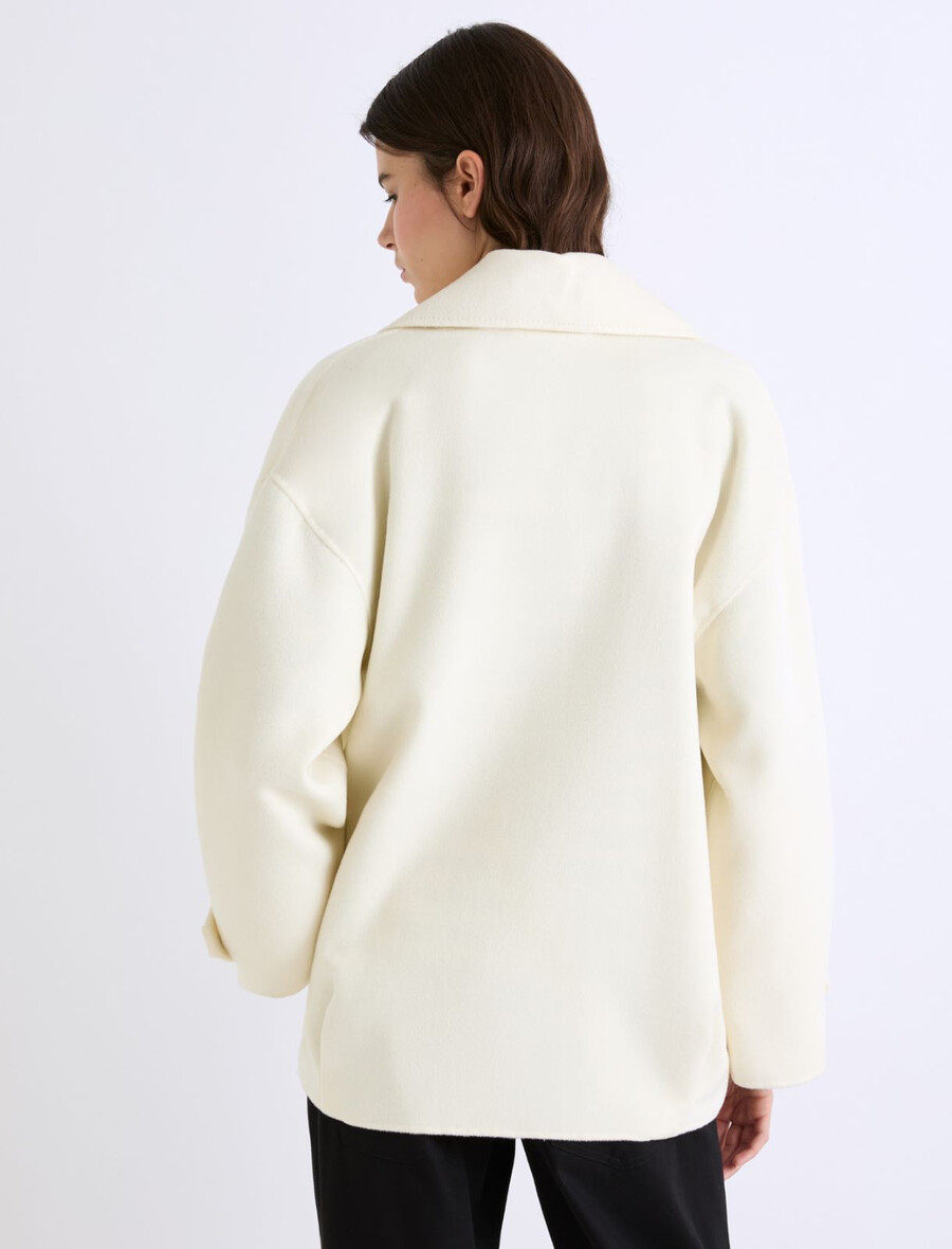 schwere wolljacke - weiss