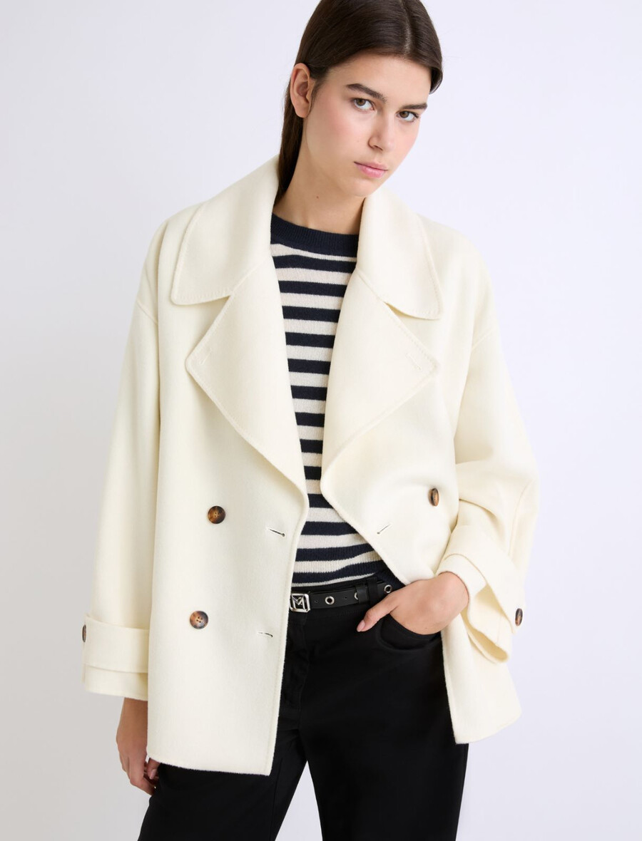 schwere wolljacke - weiss