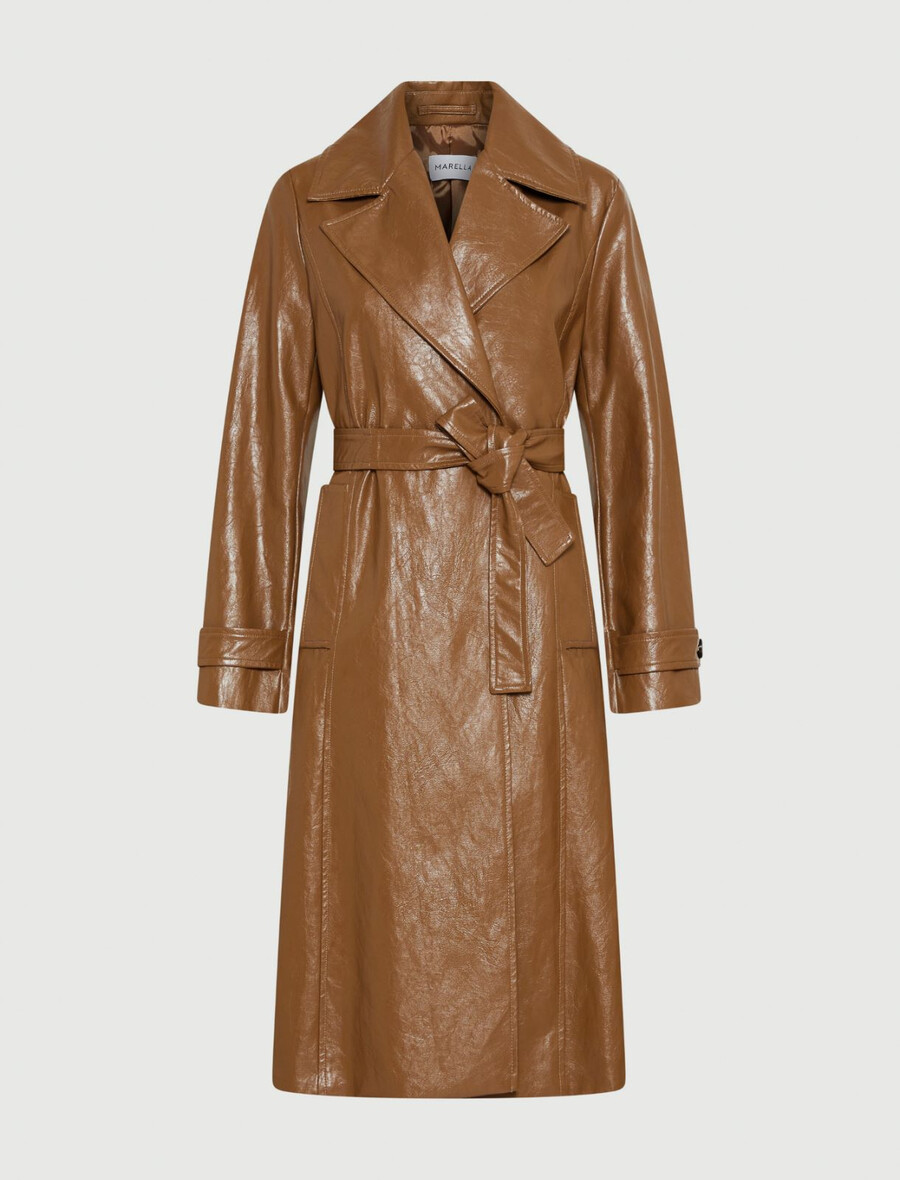 zweireihiger trenchcoat - tabak