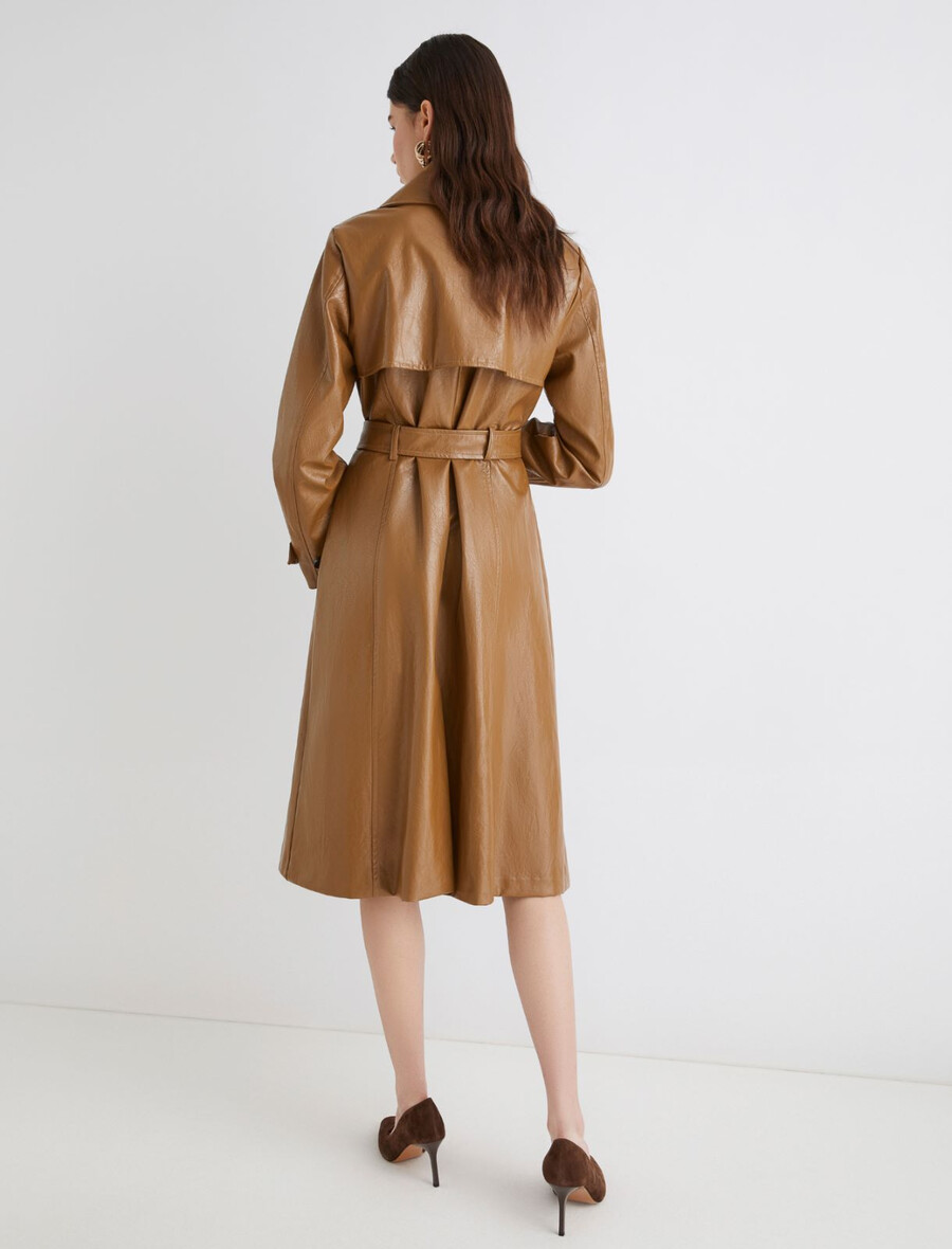 zweireihiger trenchcoat - tabak