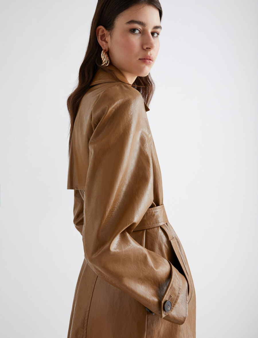 zweireihiger trenchcoat - tabak