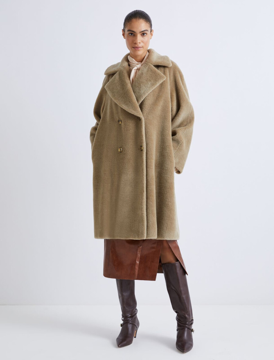 zweireihiger mantel – olive