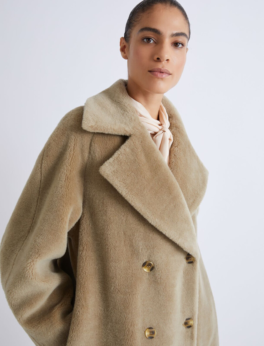 zweireihiger mantel – olive