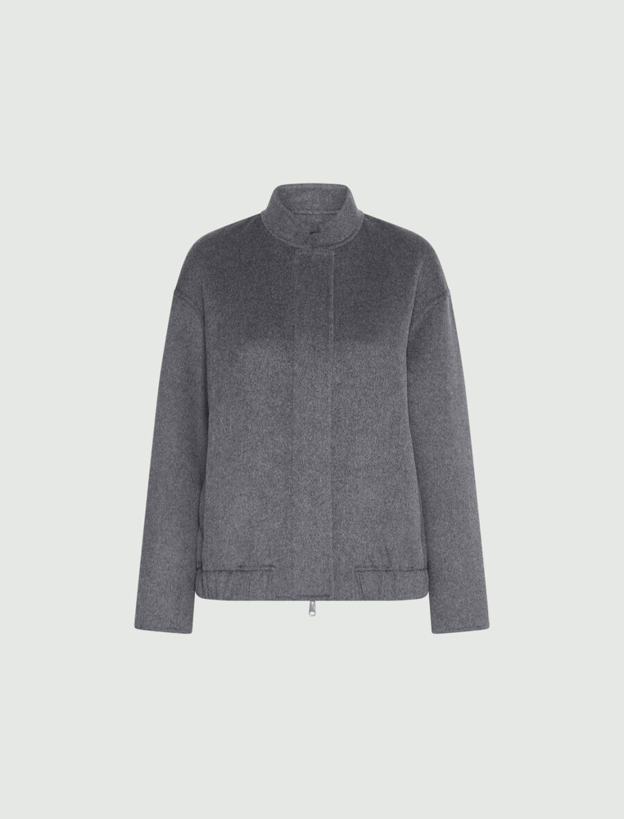 bomberjacke aus wollmischgewebe – mittelgrau