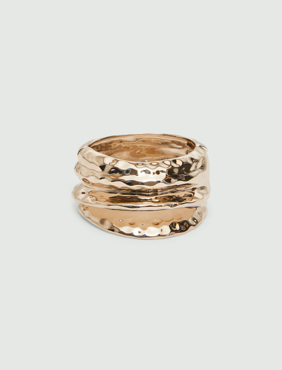 gehämmertes metallarmband – gold