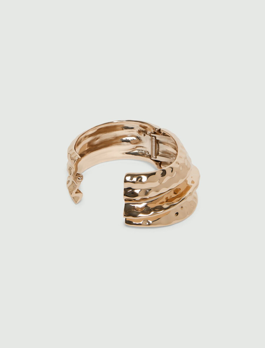 gehämmertes metallarmband – gold