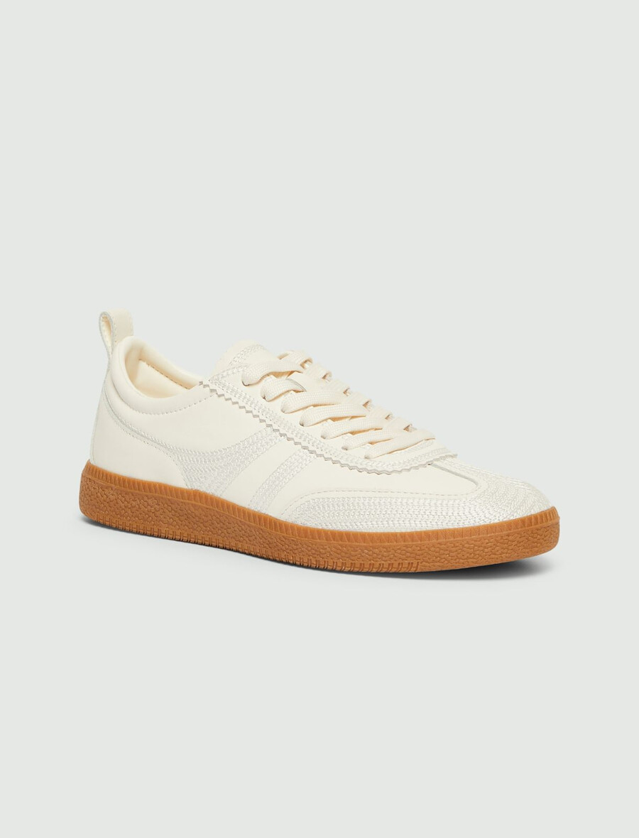 bestickte sneaker - weiss