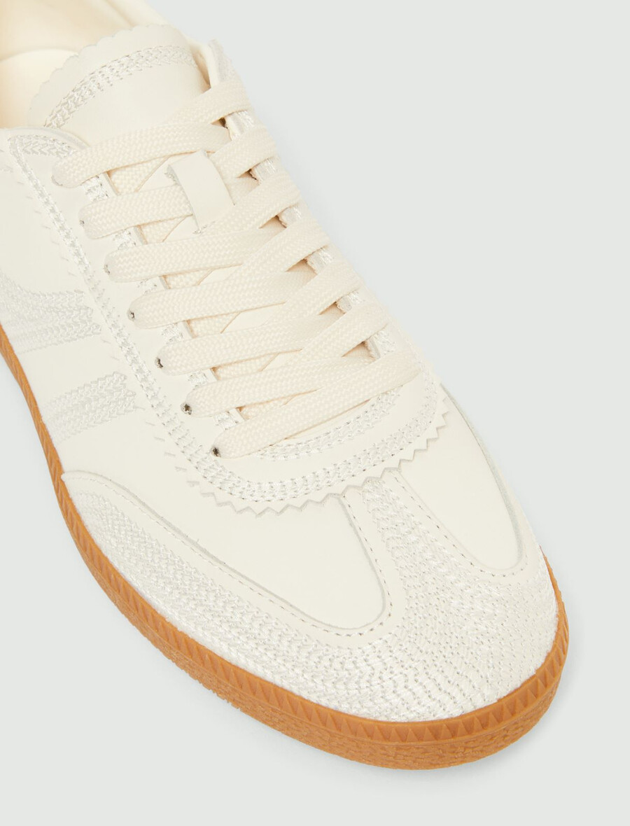 bestickte sneaker - weiss