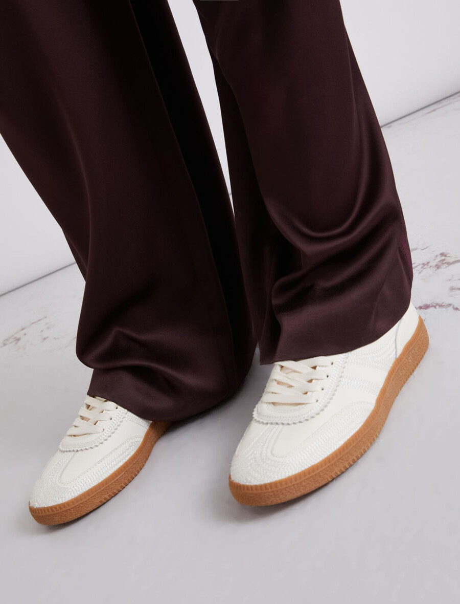bestickte sneaker - weiss