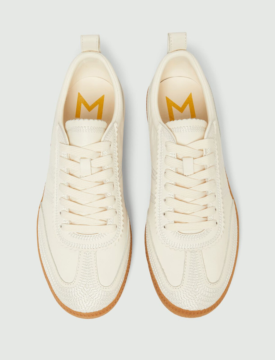 bestickte sneaker - weiss